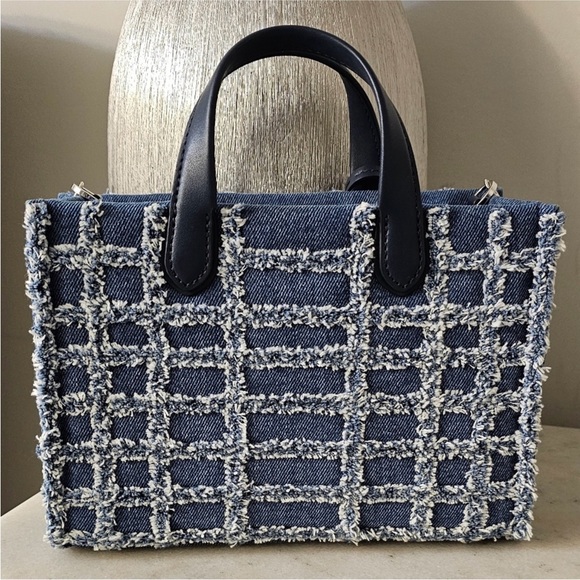 Michael Kors Navy Denim Tweed Satchel - Picture 6 of 6